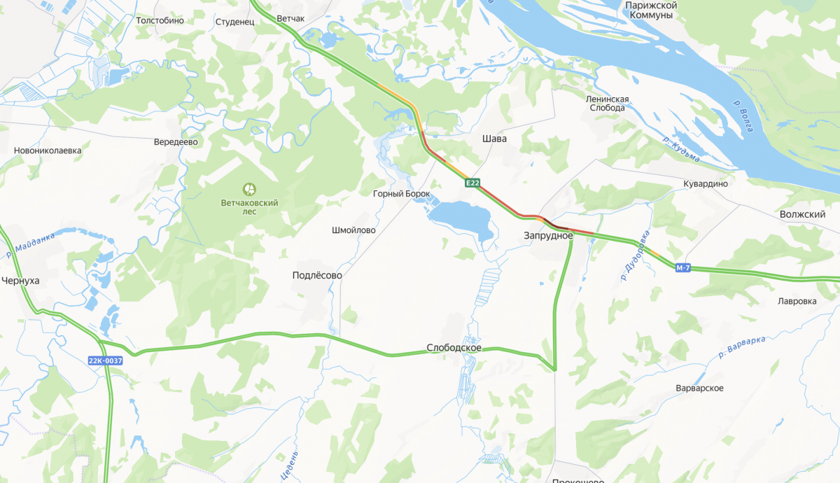 Пробка длиной в 11 км образовалась на трассе М-7 под Нижним Новгородом - фото 1