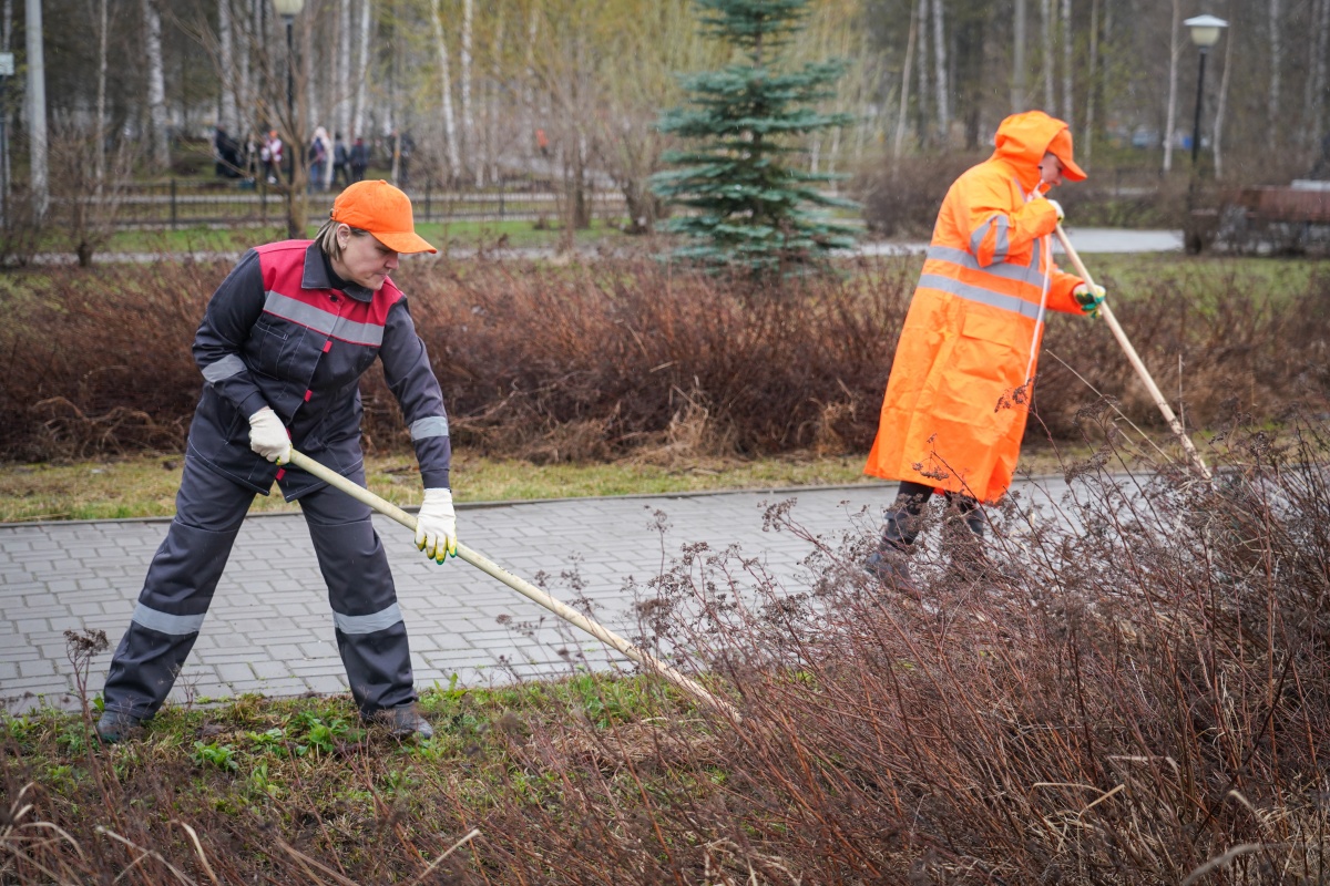 Юрий Шалабаев принял участие в общегородском субботнике в кстовском парке - фото 2