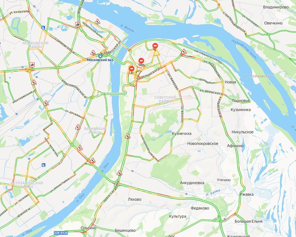 Большие пробки образовались в Нижнем Новгороде утром 16 сентября - фото 1