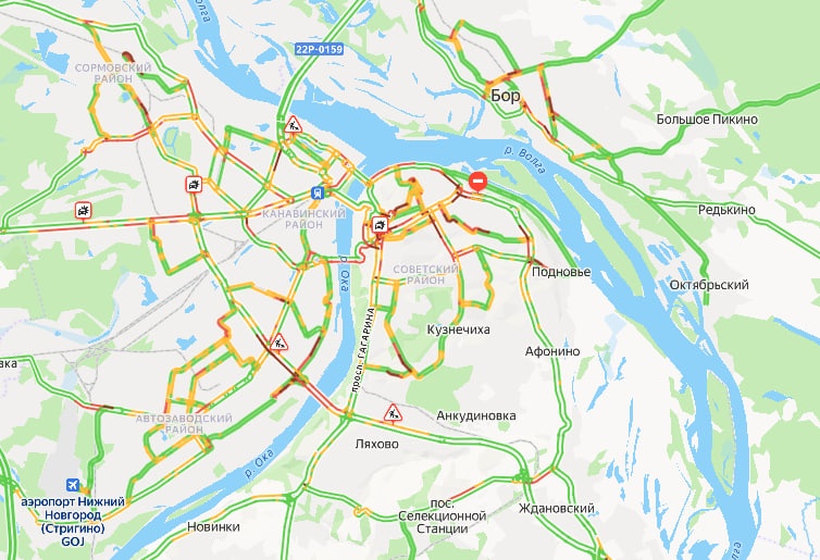 Пробки в Нижнем Новгороде достигли 8 баллов вечером 19 марта - фото 1