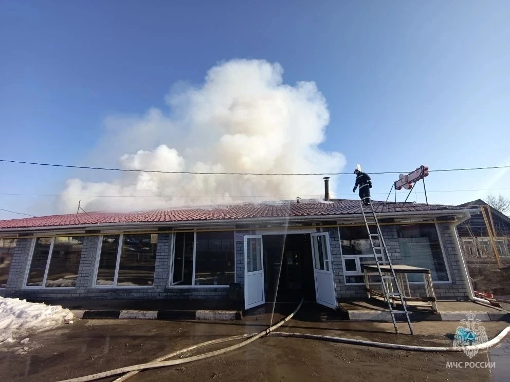 Крупный пожар вспыхнул в кафе в Нижегородской области - фото 1