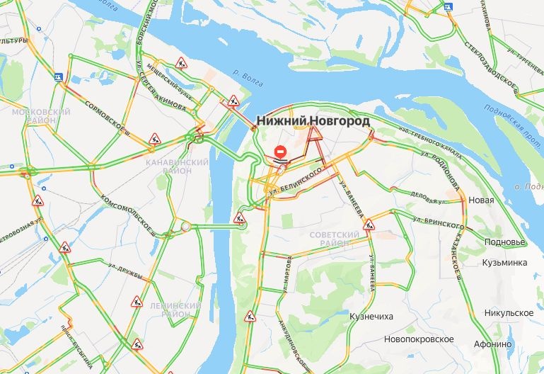 Гигантские пробки сковали центр Нижнего Новгорода вечером 4 августа  - фото 1