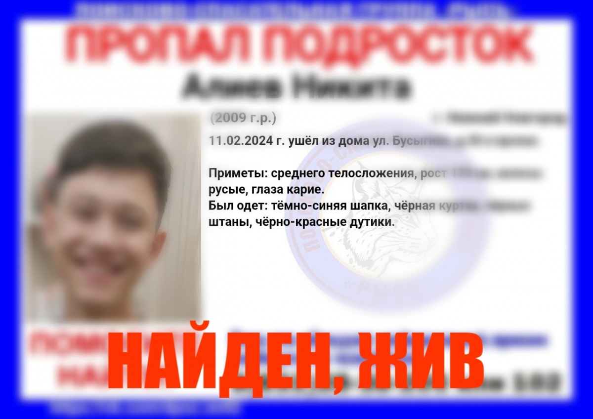 Пропавшего на проспекте Бусыгина нижегородского подростка нашли волонтеры - фото 1